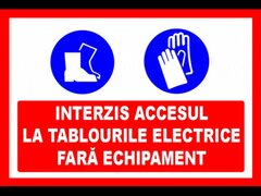 Placuta interzis accesul la tablourile electrice fara echipament